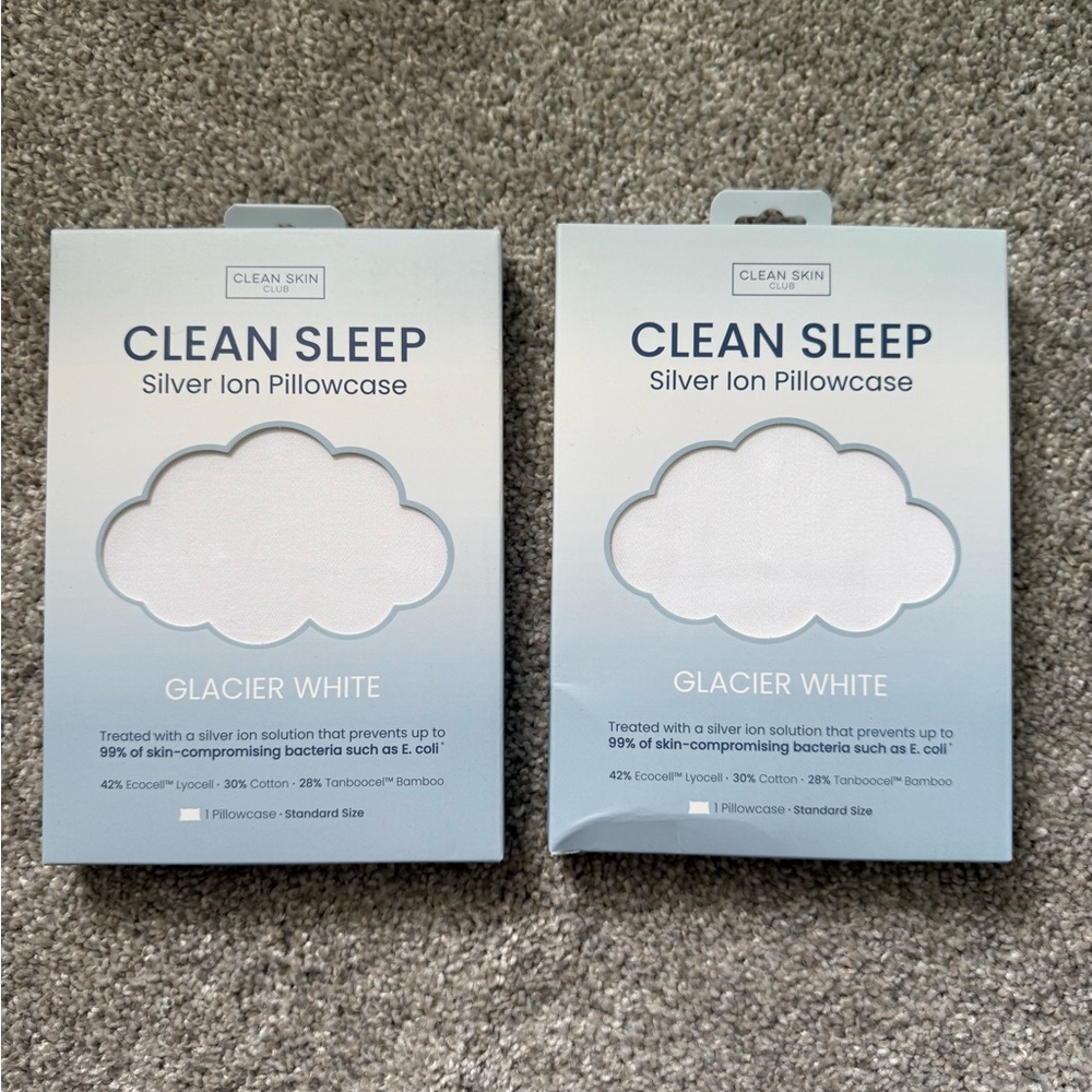 Clean Skin Club Silver Ion Pillowcase in Glacier White